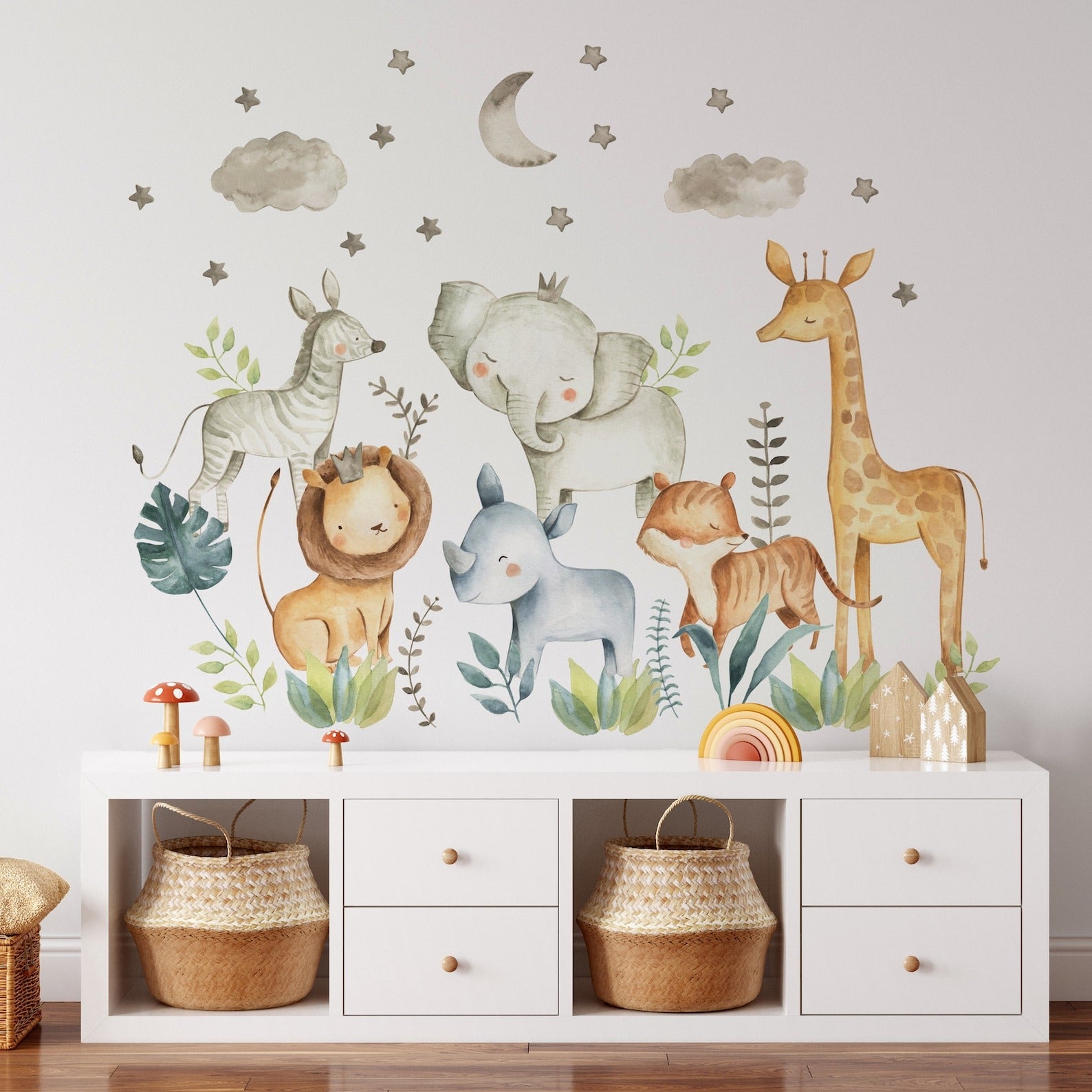 Vinilos decorativos Adhesivos infantiles animales safari