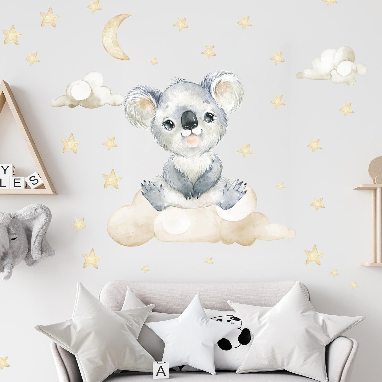 Vinilos decorativos Adhesivos infantiles de Pared Conjunto Animales en nube