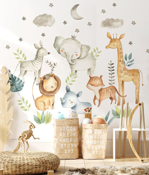 Vinilos decorativos Adhesivos infantiles animales safari