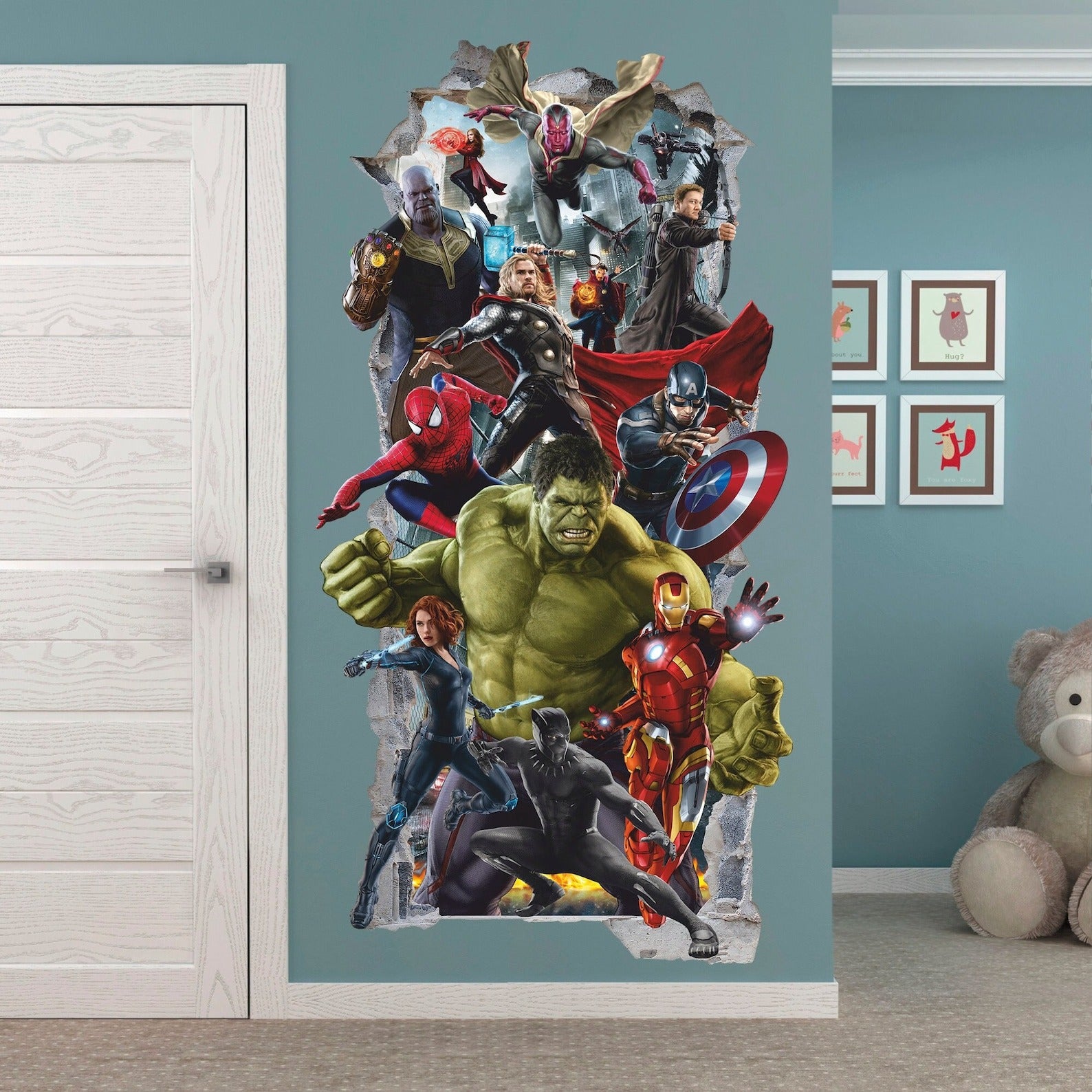 Vinilos decorativos Adhesivos infantiles de pared los vengadores 8