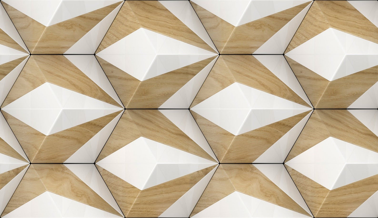 Papel para paredes Madera 3D con blanco