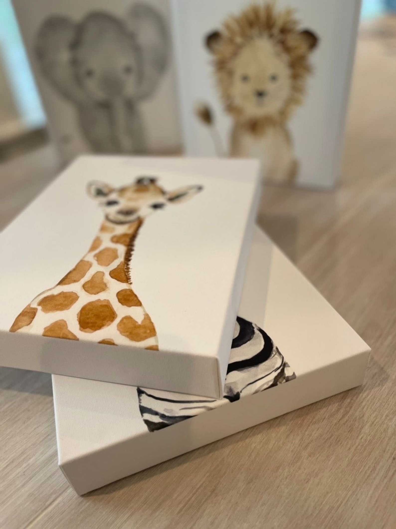 Cuadros decorativos infantiles Animales Elefante, Leon, Jirafa