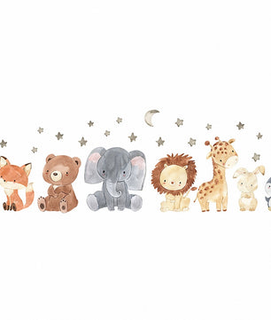 Vinilos decorativos Adhesivos infantiles de Pared animales de la selva acuerela bebe