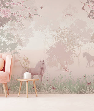 Papel para paredes Unicornio en bosque