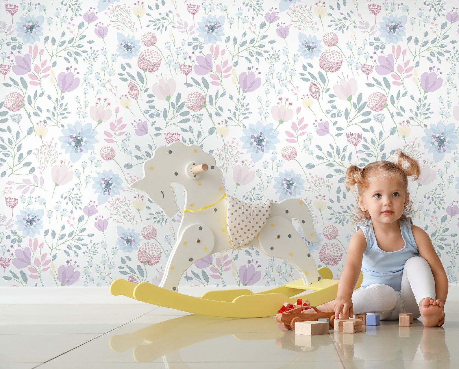 Papel para paredes Flores Mosaico 5