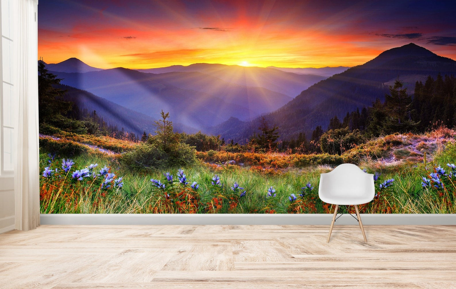 Papel para paredes Paisajes 10 Pradera Calida