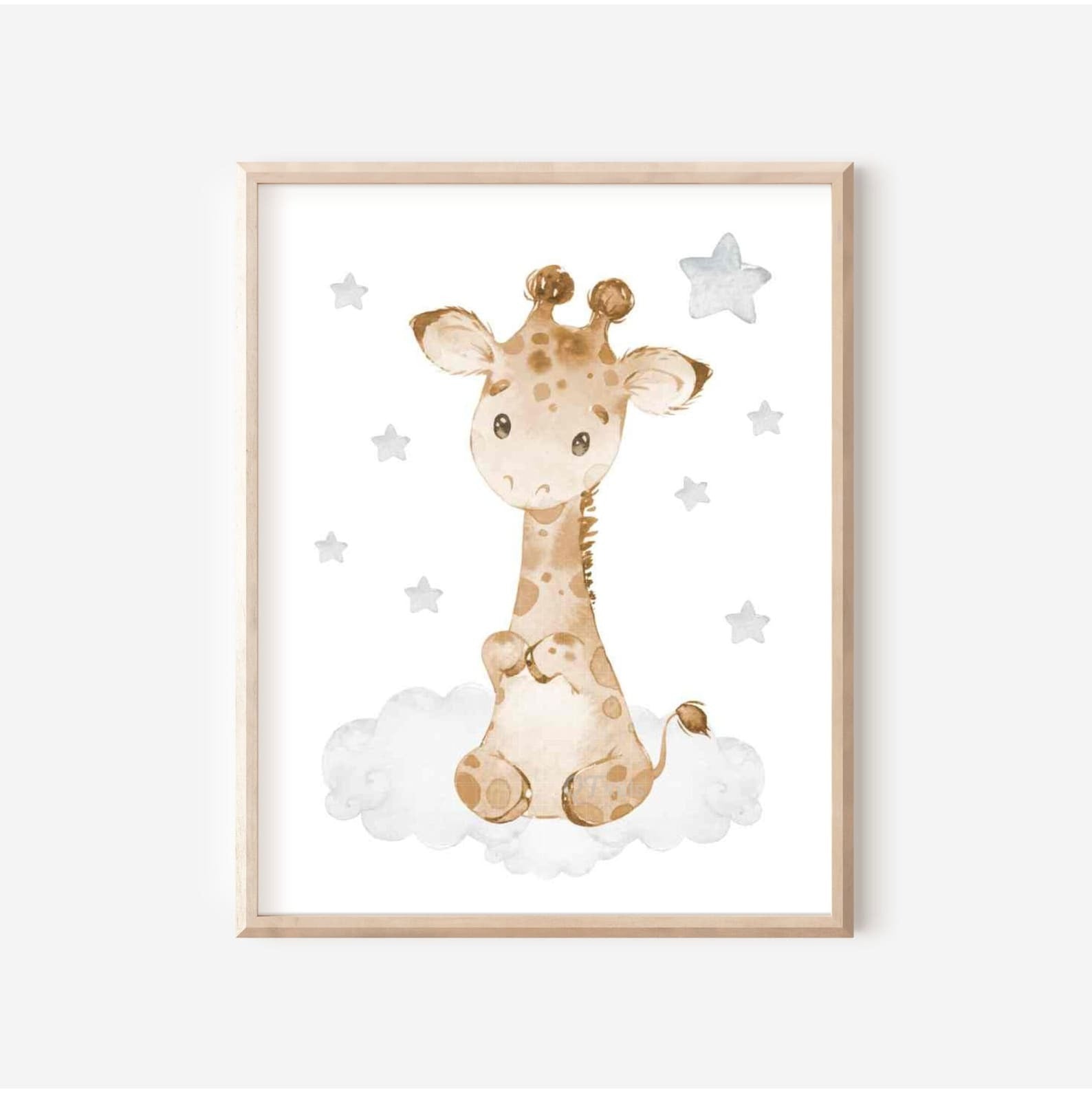 Cuadros Decorativos infantiles Modernos Animales en nube beige
