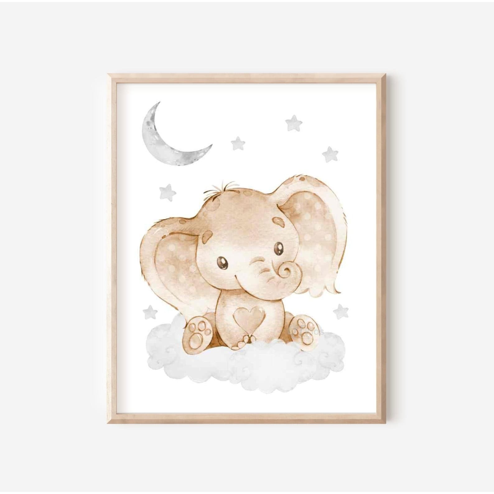 Cuadros Decorativos infantiles Modernos Animales en nube beige