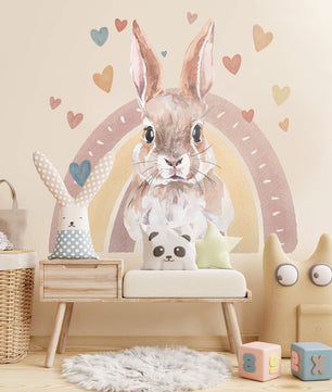 Vinilos decorativos Adhesivos infantiles de Pared  Conejo Arcoiris
