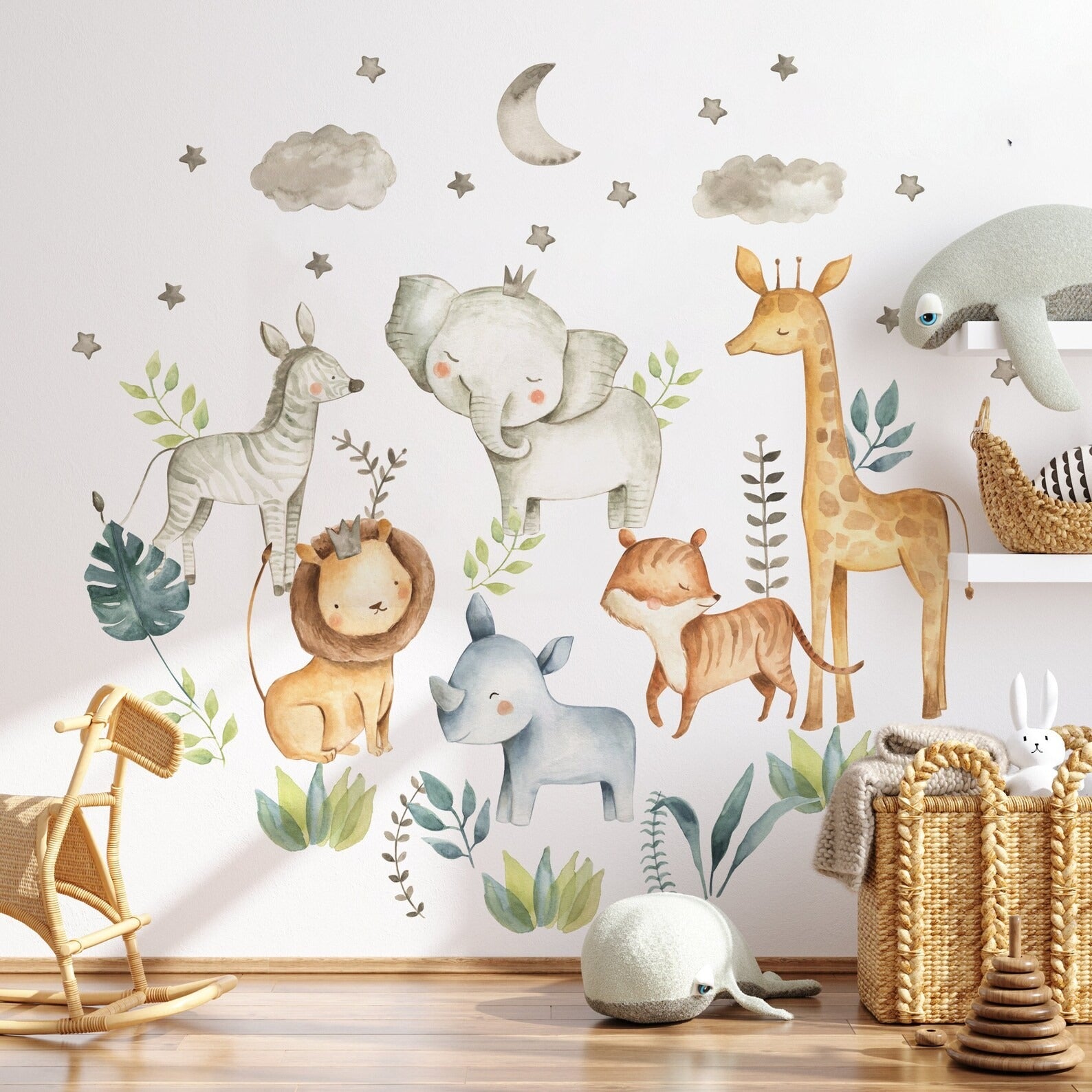 Vinilos decorativos Adhesivos infantiles animales safari