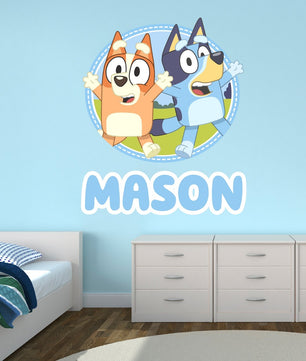 Vinilos decorativos Adhesivos infantiles de Pared Bluey Familia 5