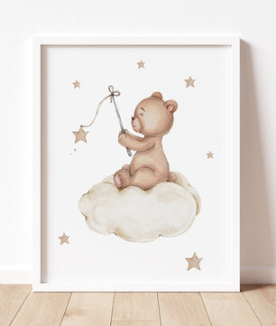 Cuadros Decorativos infantiles Modernos Osos en nube