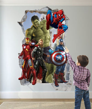 Vinilos decorativos Adhesivos infantiles de pared los vengadores 10