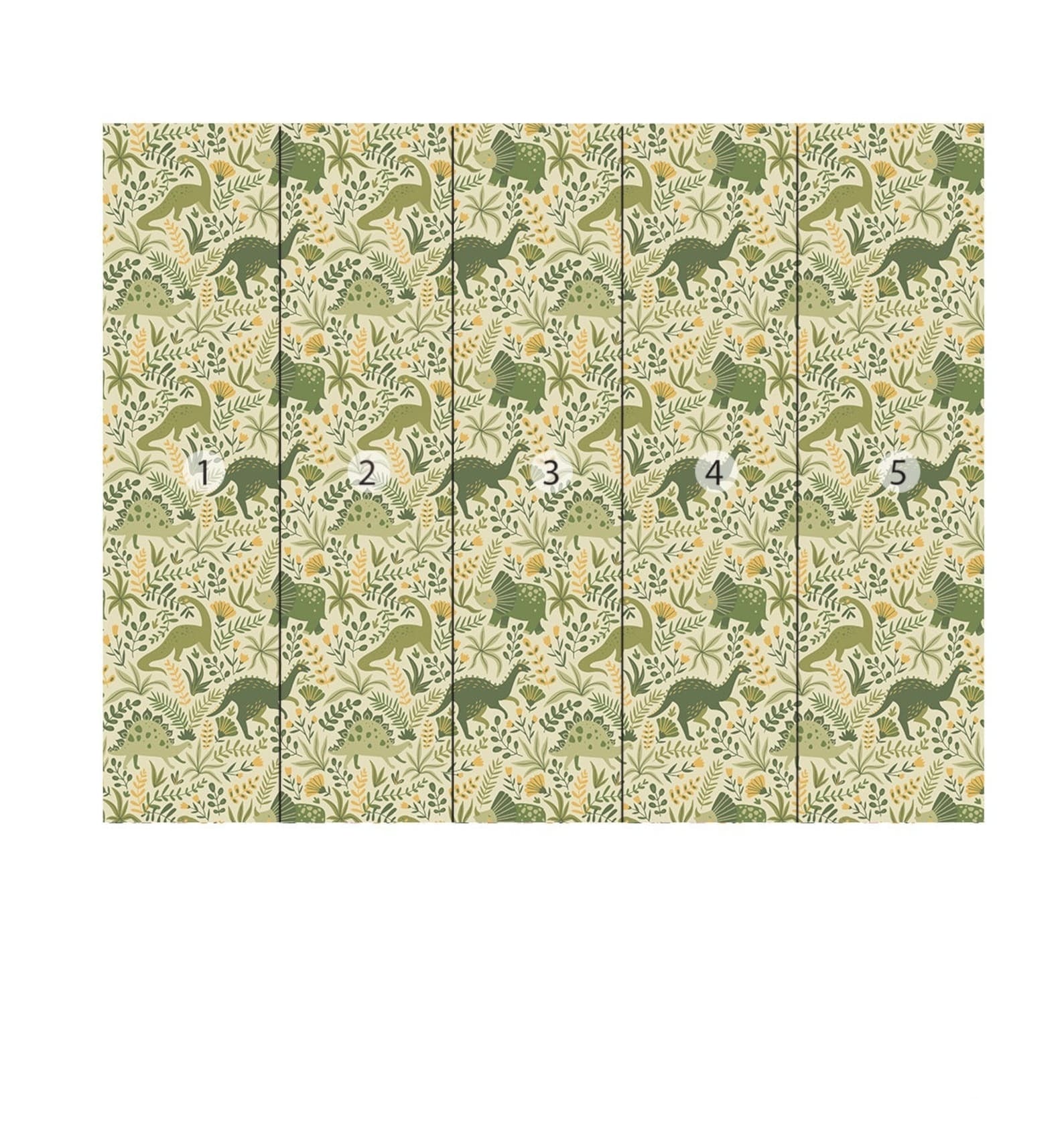 Papel para paredes Mosaico Dinosaurios verdes