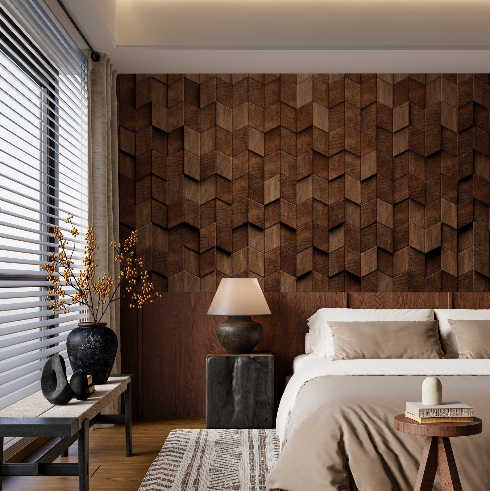 Papel para paredes Madera 3D