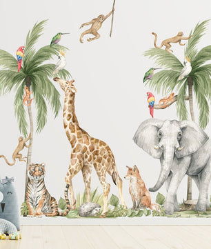 Vinilos decorativos Adhesivos infantiles de Pared  Conjunto de animales modelos variados