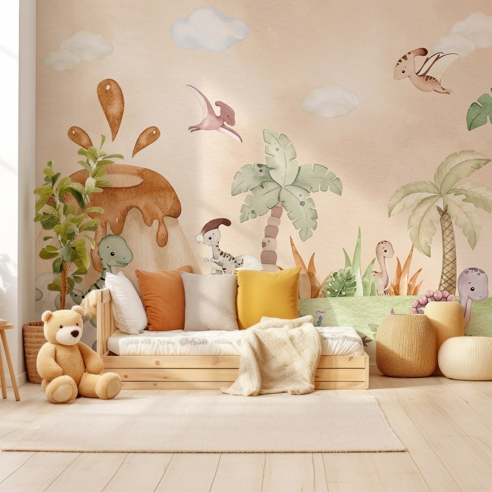 Papel para paredes Jungla jurassica  cute