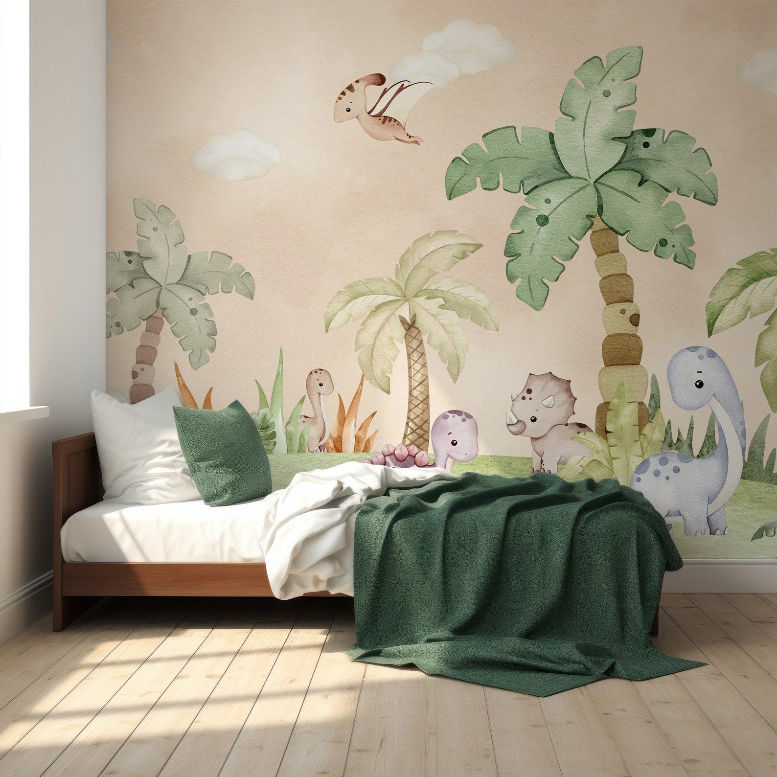 Papel para paredes Jungla jurassica  cute