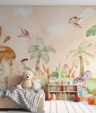 Papel para paredes Jungla jurassica  cute
