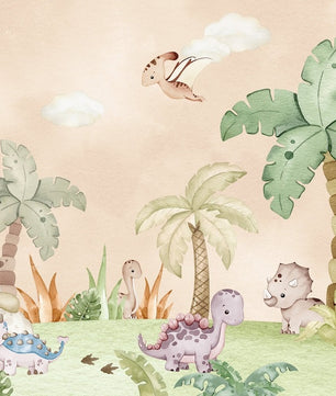 Papel para paredes Jungla jurassica  cute