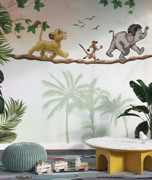Papel para paredes Rey leon y amigos  jungla