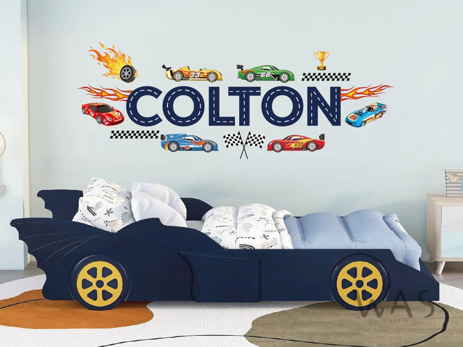 Vinilos decorativos Adhesivos infantiles de Pared Carro 6 cars