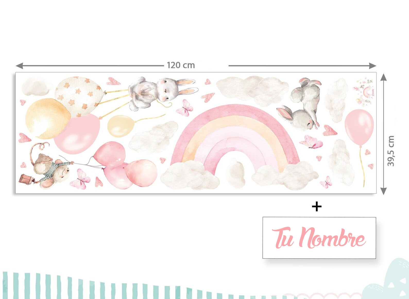 arcoirirs con animales en nubes (0132)
