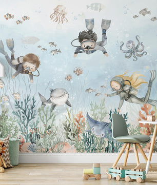 Papel para paredes Buceo Fondo Marino