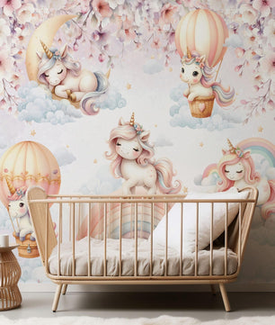 Papel para paredes Unicornios en el cielo