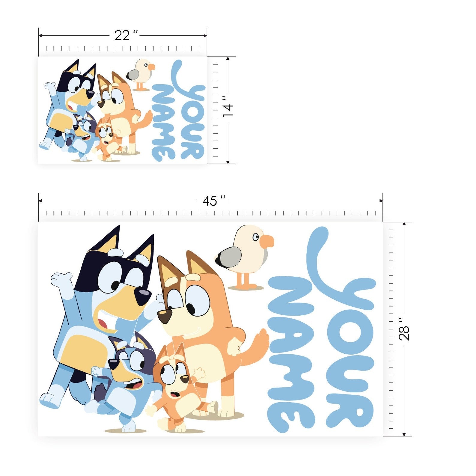 Vinilos decorativos Adhesivos infantiles de Pared Bluey Familia 7