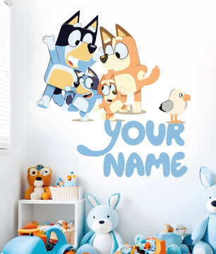 Vinilos decorativos Adhesivos infantiles de Pared Bluey Familia 7
