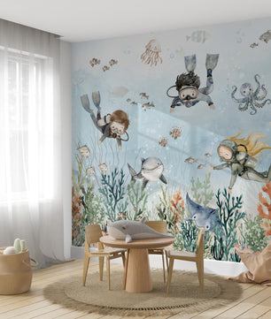 Papel para paredes Buceo Fondo Marino
