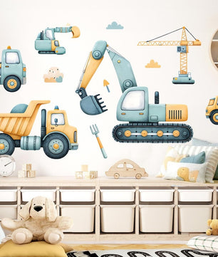 Vinilos decorativos Adhesivos infantiles de Pared  Conjunto Vehiculos