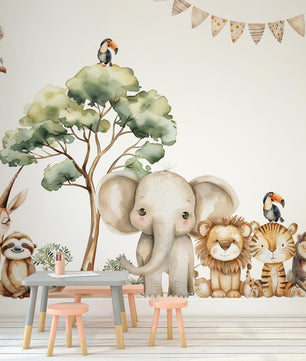 Vinilos decorativos Adhesivos infantiles de Pared  Conjunto de animales modelos variados