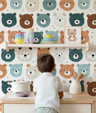 Papel para paredes Osos Mosaico 2