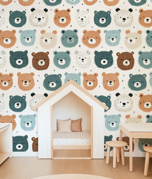Papel para paredes Osos Mosaico 2