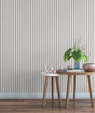 Papel para paredes Lineas de Madera Blanca