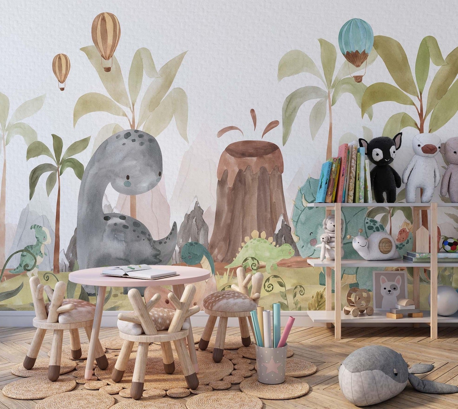 Papel para paredes Jungla jurassica  cute 2