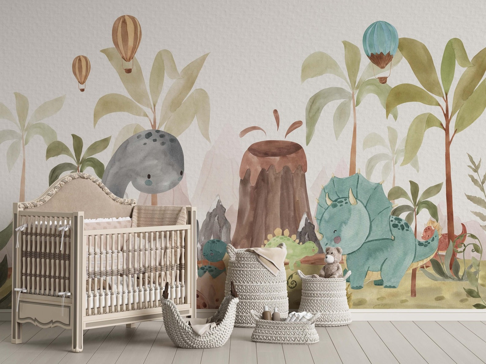 Papel para paredes Jungla jurassica  cute 2