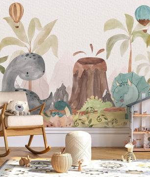 Papel para paredes Jungla jurassica  cute 2