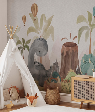Papel para paredes Jungla jurassica  cute 2