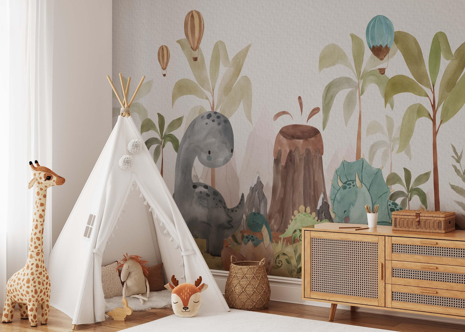 Papel para paredes Jungla jurassica  cute 2