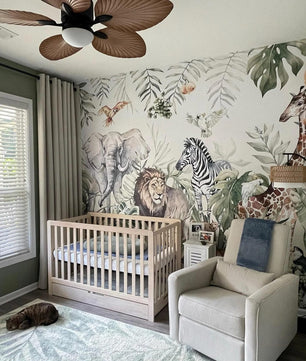 Papel para paredes infantil Paraíso safari acuarela