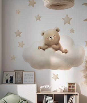 Vinilos decorativos Adhesivos infantiles de Pared de oso tierno en nube