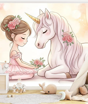 Papel para paredes Unicornio con Bailarina