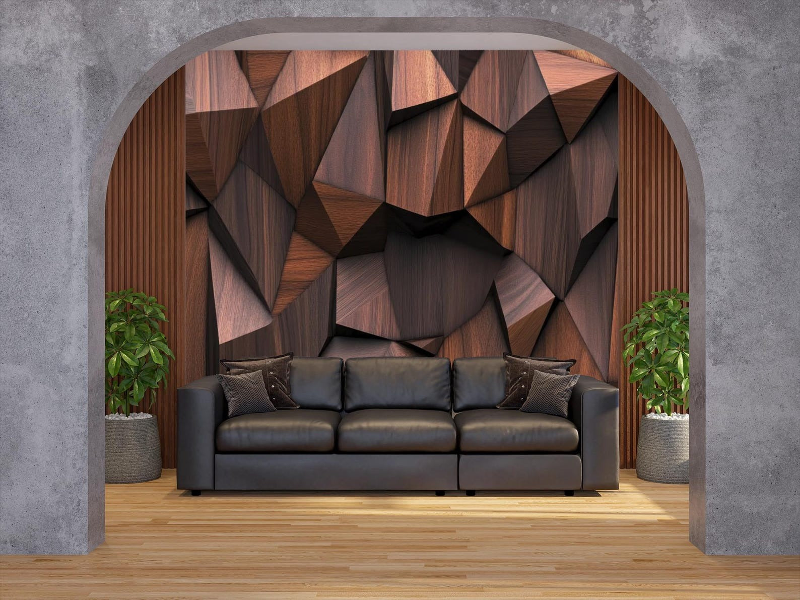 Papel para paredes Madera 3D 2