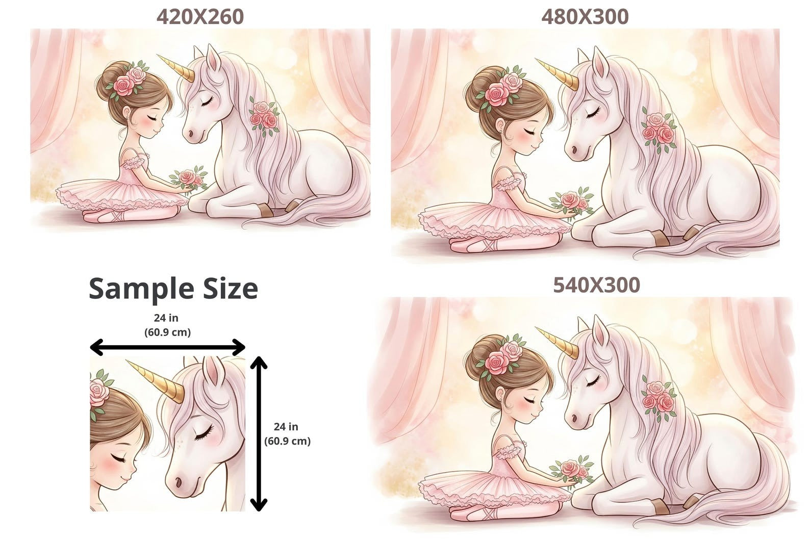 Papel para paredes Unicornio con Bailarina