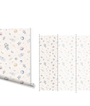 Papel para paredes Mosaico astronauta infantil