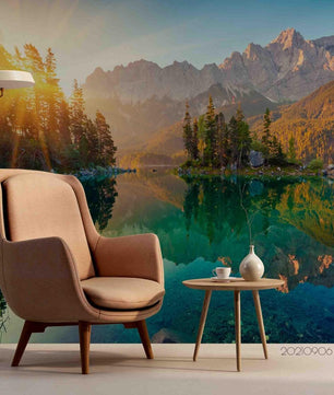 Papel para paredes Paisajes 3 lago del bosque