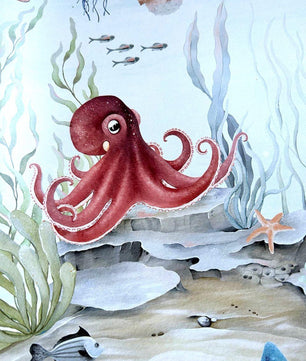 Papel para paredes Fondo marino acuarela